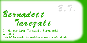 bernadett tarczali business card